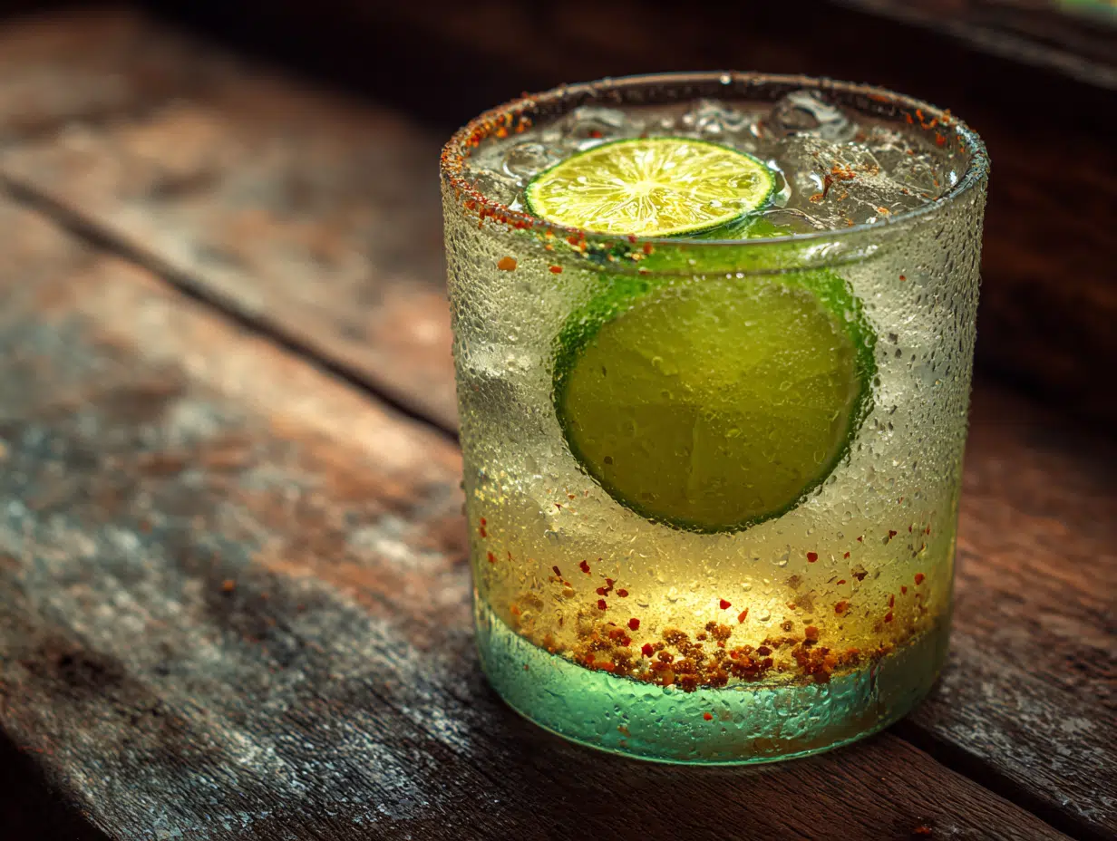 Fact vs. Fiction: The Truth About the "Brazilian Mounjaro Drink" for Weight Loss 1 Brazilian Mounjaro Drink with lime and ginger in a chilled glass on a wooden table