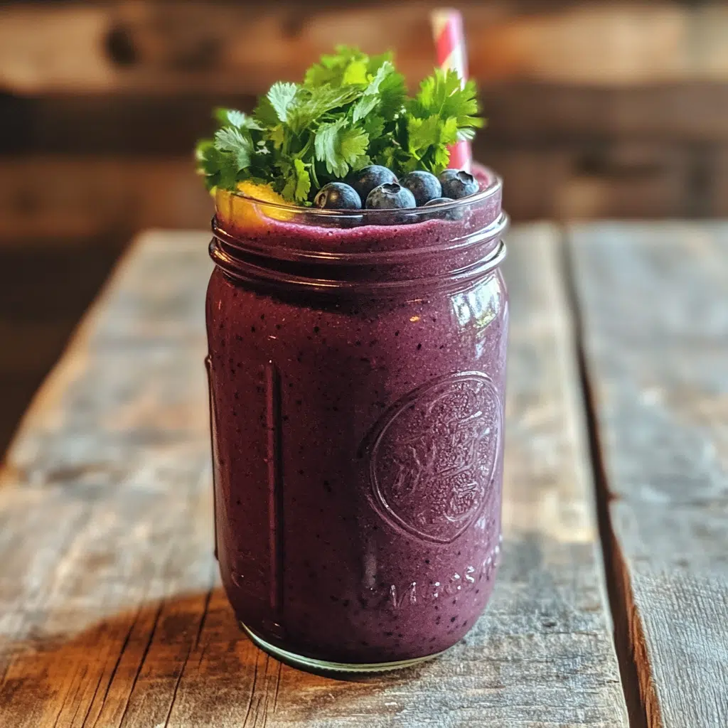 heavy metal detox smoothie with wild blueberries and spirulina