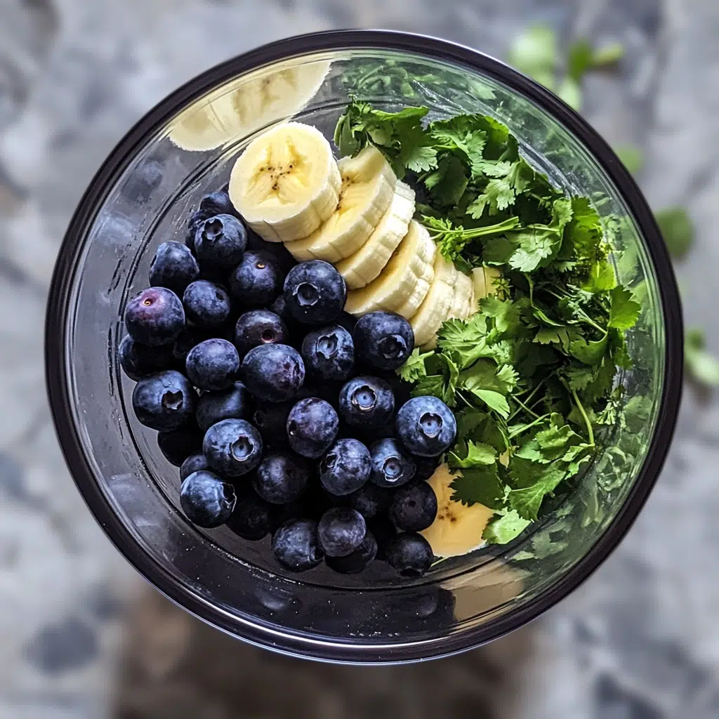 blending heavy metal detox smoothie with organic ingredients